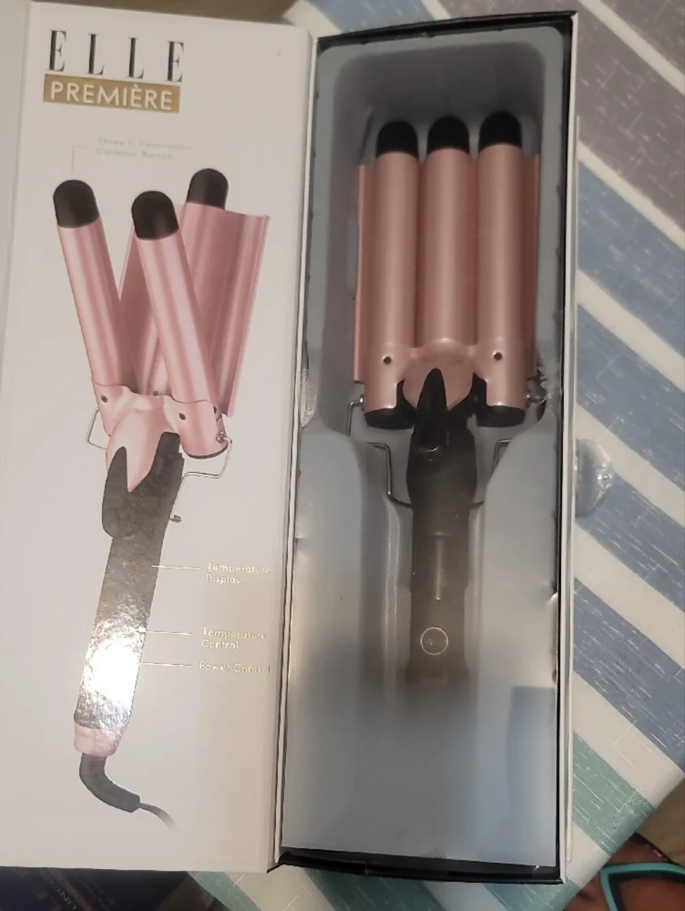 Elle Triple Barrel Waver in Rose Gold and Black
